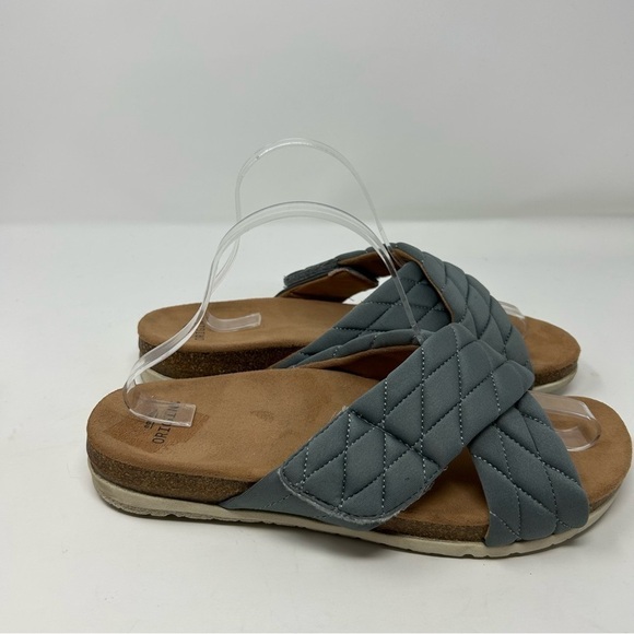 Earth Origins Oceana Blue Gray Slip On Puffy Pillow Textured Sandals Size 10 W - Picture 4 of 11